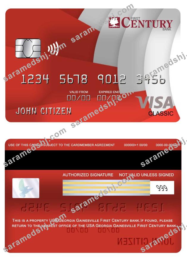 USA Georgia Gainesville First Century bank visa classic card
